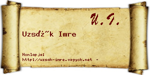 Uzsák Imre névjegykártya