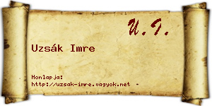 Uzsák Imre névjegykártya